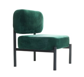 Photo of Stylish armchair isolated on white. Used stuff