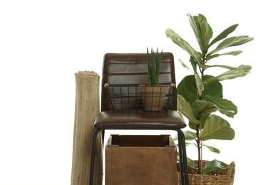 Photo of Bar stool and other used stuff isolated on white