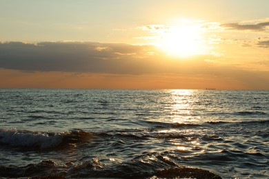 Photo of Picturesque view of beautiful sea at sunrise