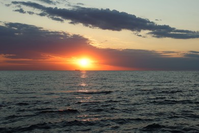 Photo of Picturesque view of beautiful sea at sunrise
