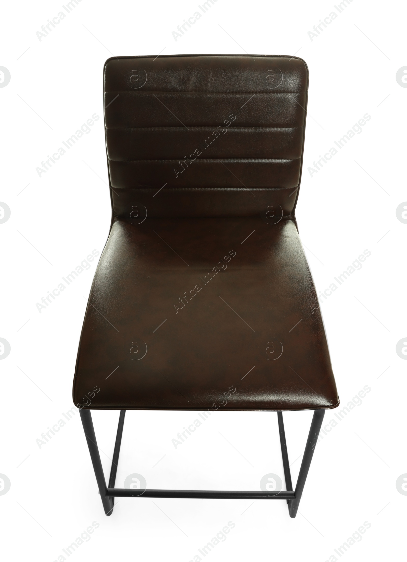 One bar stool isolated on white, above view. Used stuff Photo of One bar stool isolated on white, above view. Used stuff