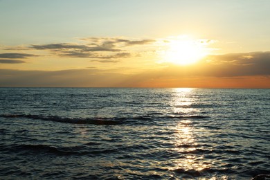 Photo of Picturesque view of beautiful sea at sunrise