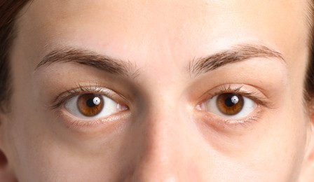 Photo of Closeup view of woman with beautiful eyes
