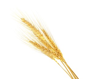 Image of Golden ears of wheat on white background