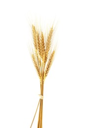 Image of Golden ears of wheat on white background