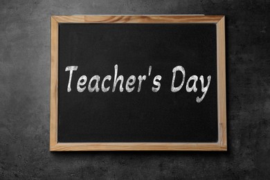 Image of Happy Teacher's Day greeting card. Text on small chalkboard
