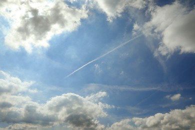 Photo of Beautiful view of blue sky with fluffy clouds