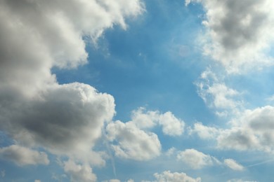 Photo of Beautiful view of blue sky with fluffy clouds