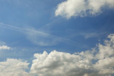 Photo of Beautiful view of blue sky with fluffy clouds