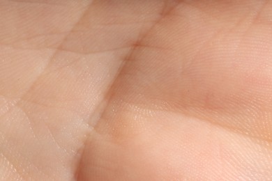 Photo of Human skin, closeup view. Detailed texture of surface