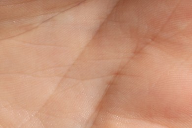 Photo of Human skin, closeup view. Detailed texture of surface