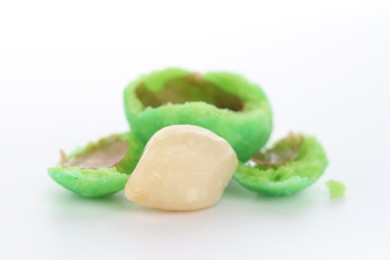 Photo of Peanut and wasabi coating isolated on white