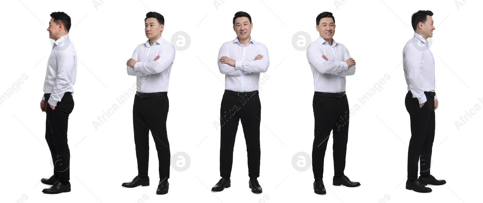 Image of Full-length portraits of businessman on white background, collage