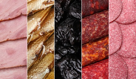 Image of Collection of different foods with smoky taste