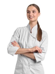 Photo of Portrait of nurse in uniform on white background