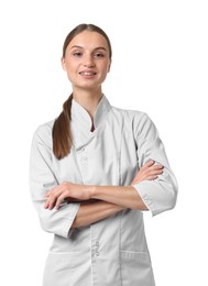 Photo of Portrait of nurse in uniform on white background