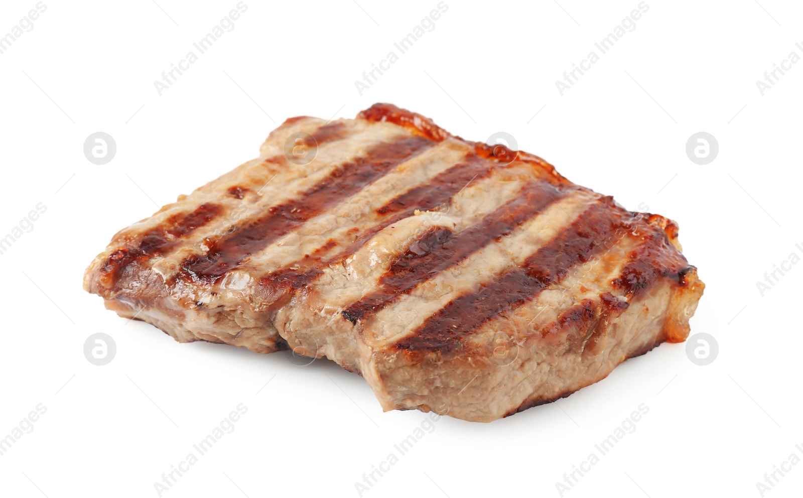 Steak of delicious grilled beef meat isolated on white Photo of Steak of delicious grilled beef meat isolated on white