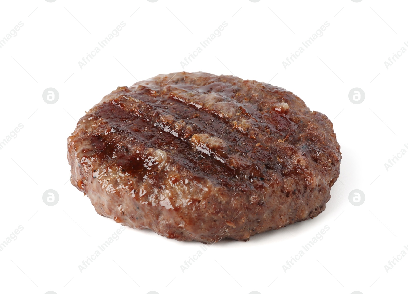 Photo of Delicious grilled beef patty isolated on white