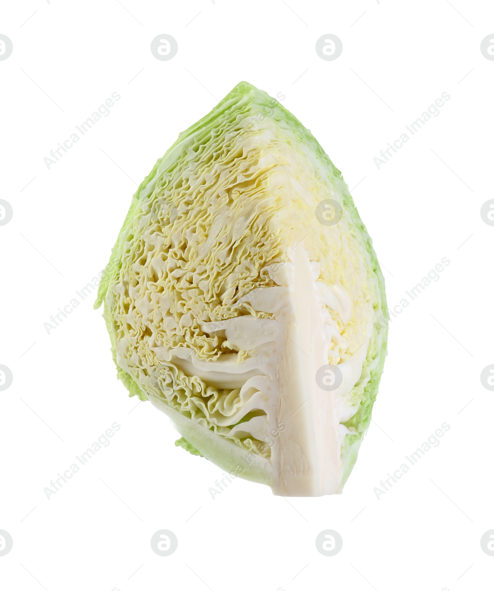 Photo of Piece of fresh Savoy cabbage isolated on white