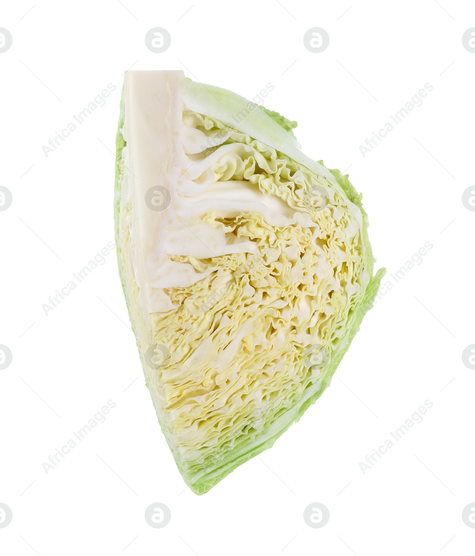 Photo of Piece of fresh Savoy cabbage isolated on white