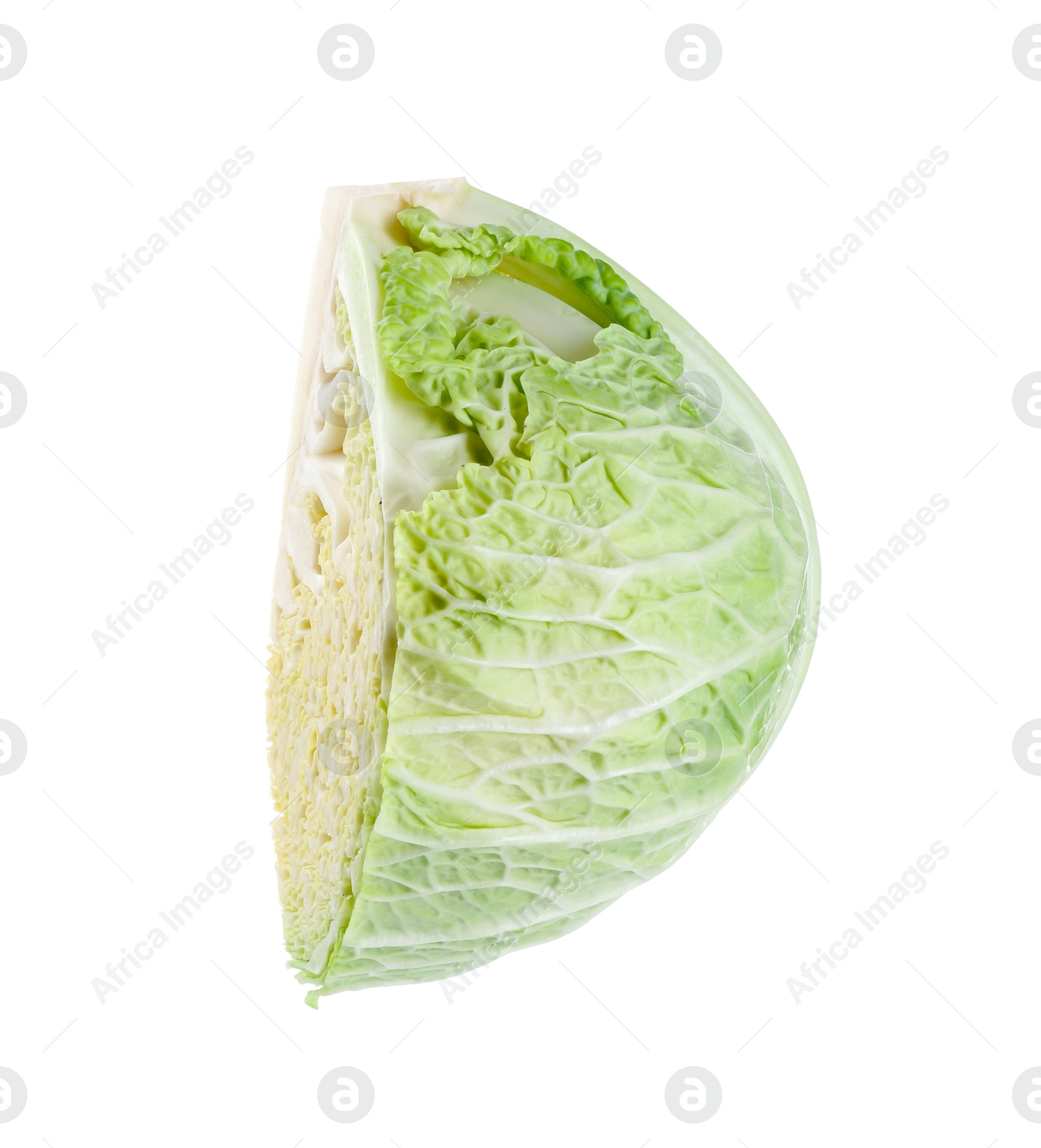 Photo of Piece of fresh Savoy cabbage isolated on white