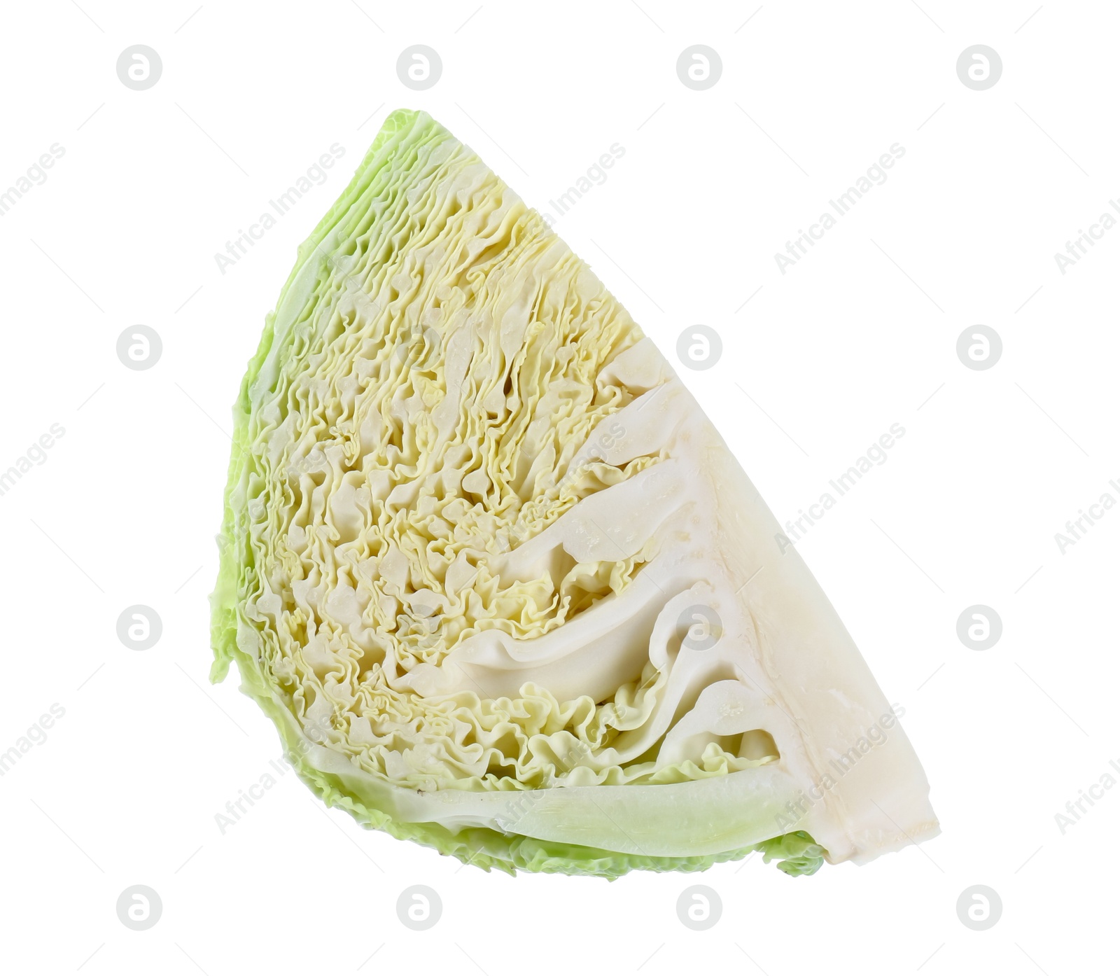 Photo of Piece of fresh Savoy cabbage isolated on white