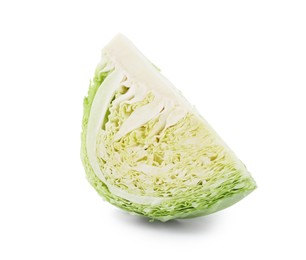 Photo of Piece of fresh Savoy cabbage isolated on white