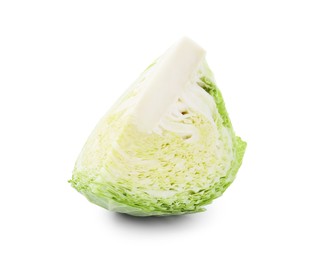 Photo of Piece of fresh Savoy cabbage isolated on white