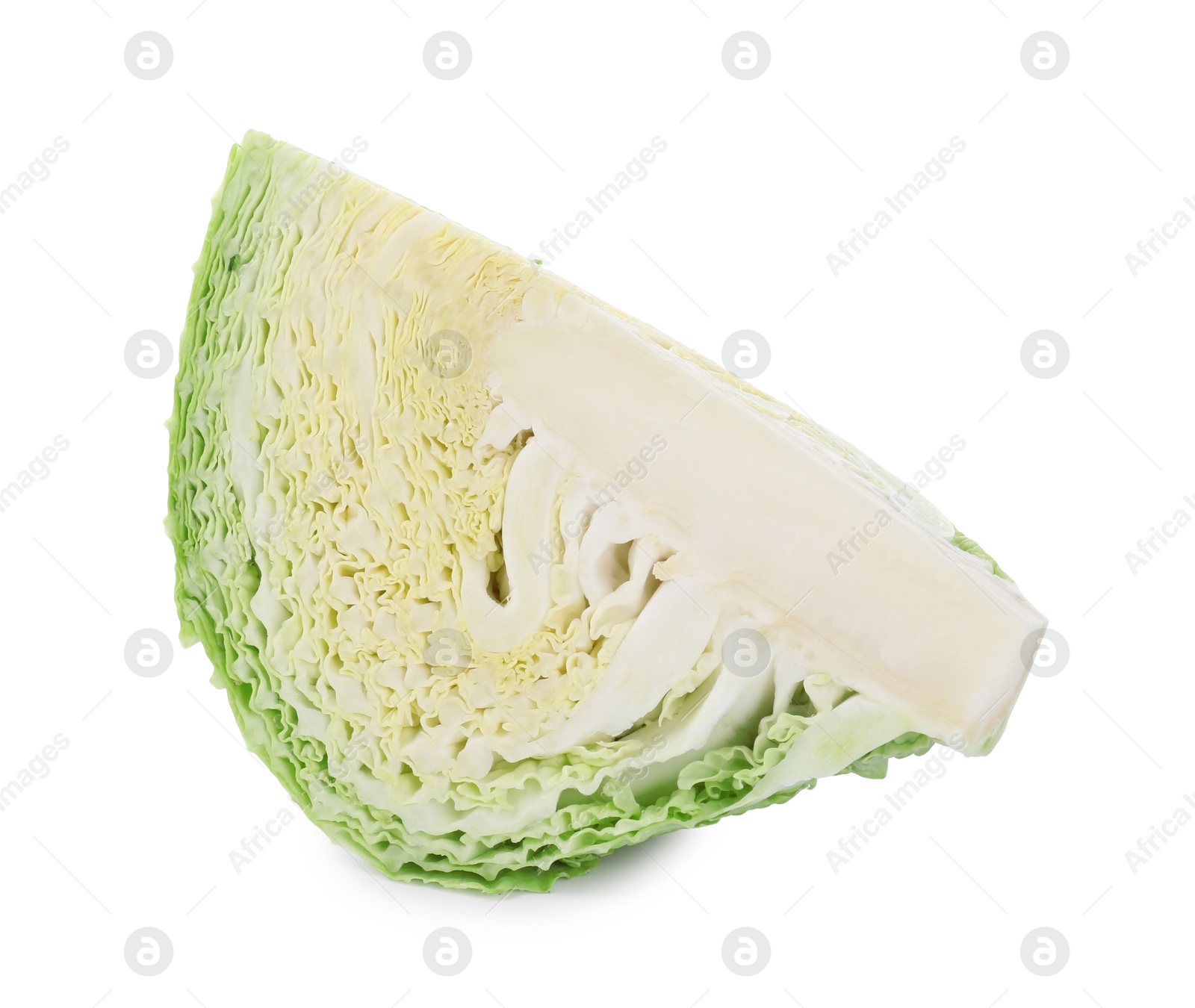 Photo of Piece of fresh Savoy cabbage isolated on white