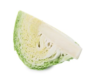 Photo of Piece of fresh Savoy cabbage isolated on white