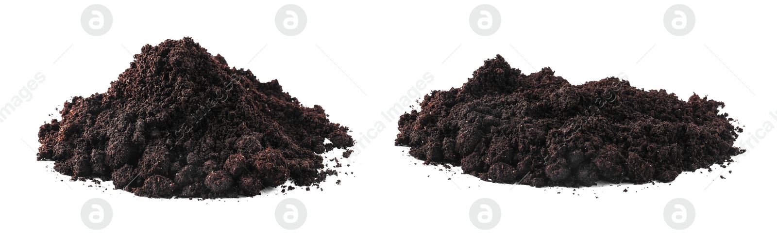 Image of Piles of fresh soil isolated on white