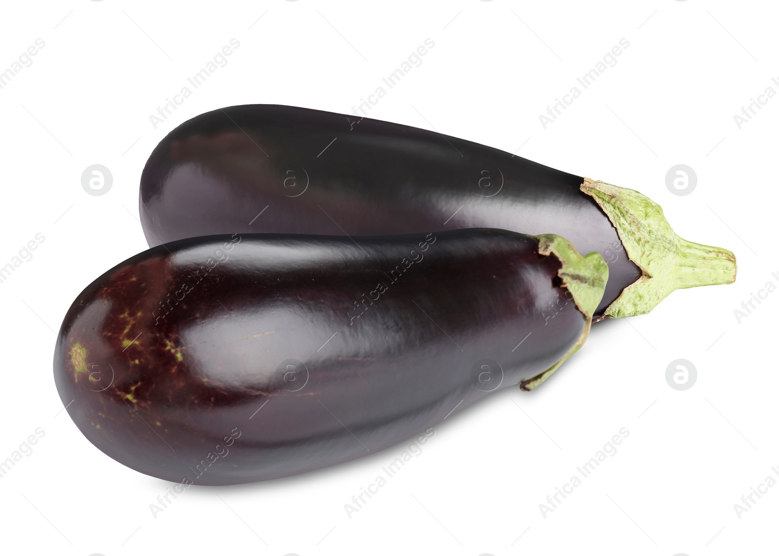 Ripe eggplants isolated on white. Fresh vegetable Image of Ripe eggplants isolated on white. Fresh vegetable
