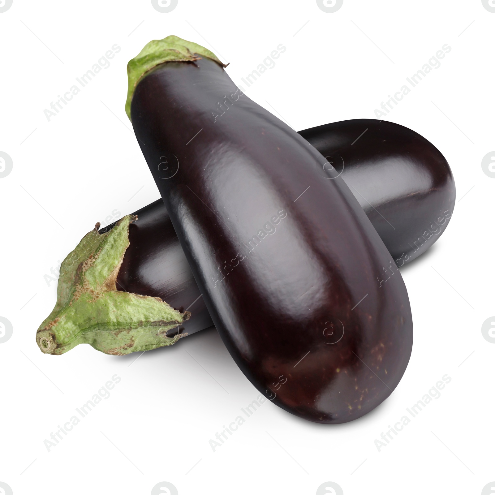 Ripe eggplants isolated on white. Fresh vegetable Image of Ripe eggplants isolated on white. Fresh vegetable
