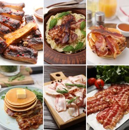 Image of Collection of foods with greasy texture, collage