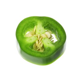 Photo of Piece of green jalapeno pepper isolated on white