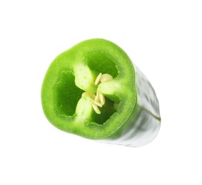 Photo of Piece of green jalapeno pepper isolated on white