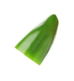 Photo of Piece of green jalapeno pepper isolated on white