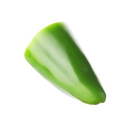 Photo of Piece of green jalapeno pepper isolated on white