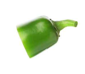 Photo of Piece of green jalapeno pepper isolated on white