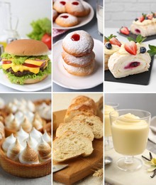 Image of Foods with fluffy or airy texture, collage