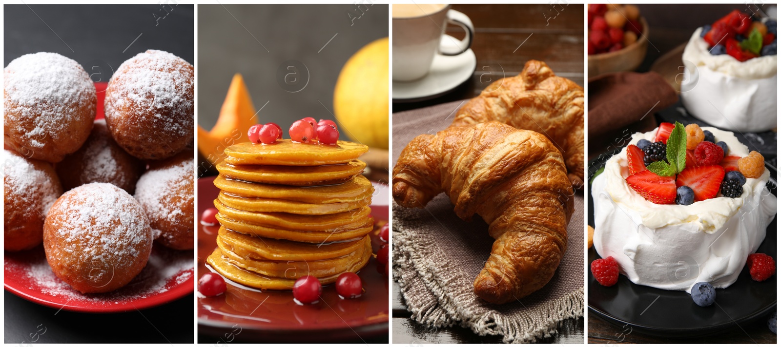 Foods with fluffy or airy texture, collage Image of Foods with fluffy or airy texture, collage
