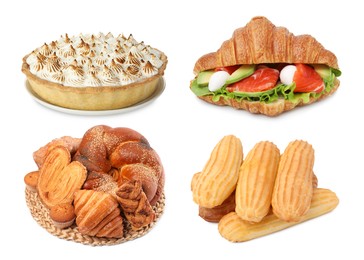 Image of Foods with fluffy or airy texture, set on white background