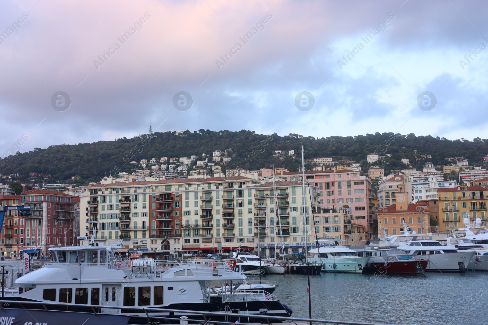 Photo of Nice, France - August 24, 2025: Picturesque view of moored boats in harbor near city