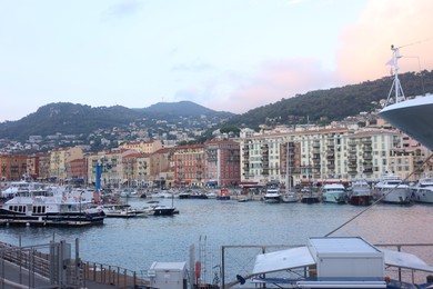 Photo of Nice, France - August 24, 2025: Picturesque view of moored boats in harbor near city