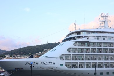 Photo of Nice, France - August 24, 2025: Picturesque view of cruise ship in harbor near city