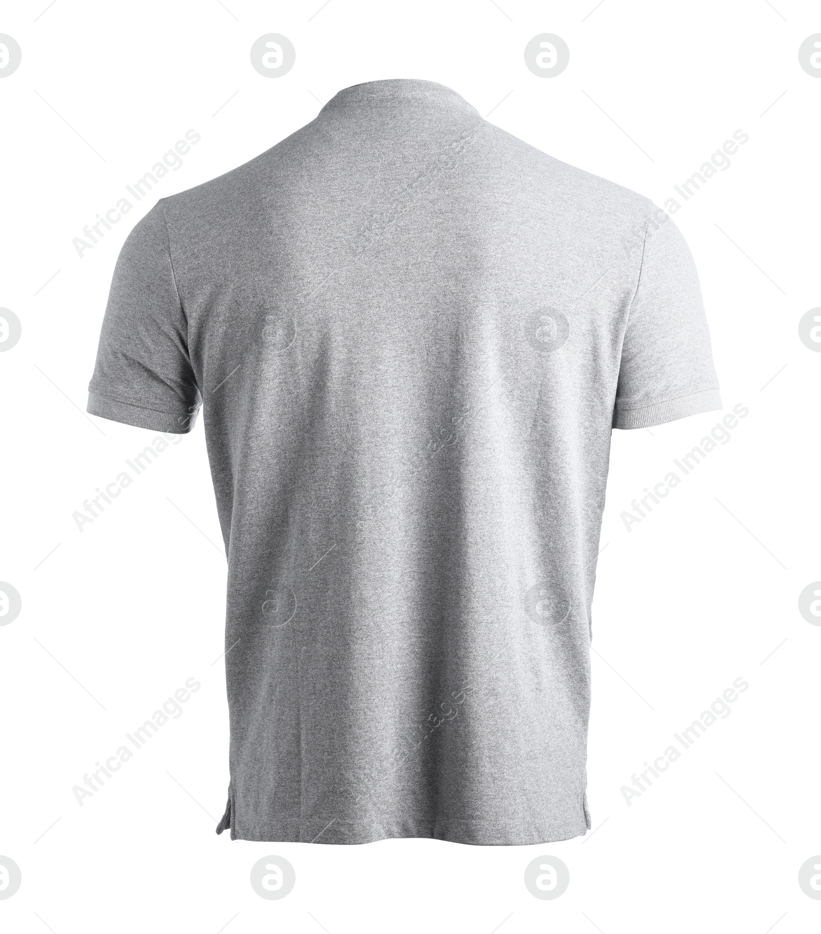 Photo of Grey t-shirt isolated on white. Mockup for design