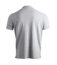 Photo of Grey t-shirt isolated on white. Mockup for design