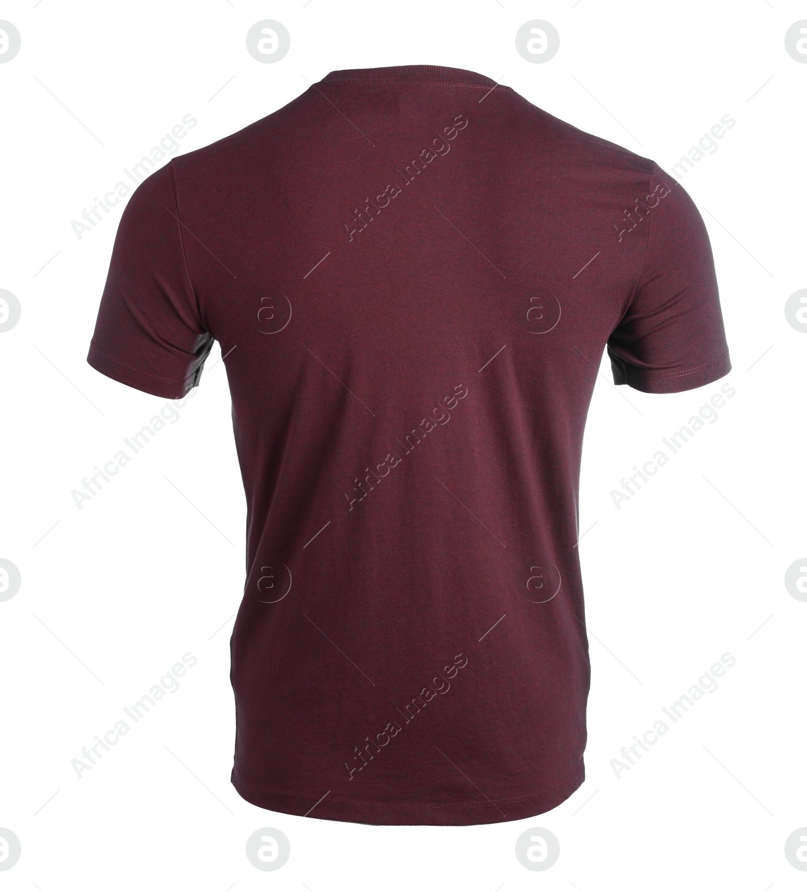 Photo of Brown t-shirt isolated on white. Mockup for design