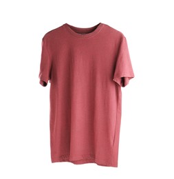 Photo of Red t-shirt isolated on white. Mockup for design