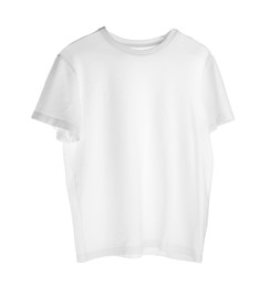 Photo of T-shirt isolated on white. Mockup for design